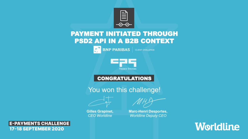 BNP Paribas Business Challenge: Payment initiated through PSD2 API in a B2B context