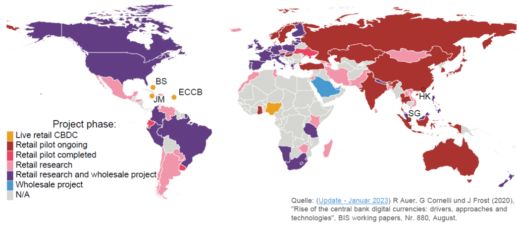 Diitaler Euro Weltkarte